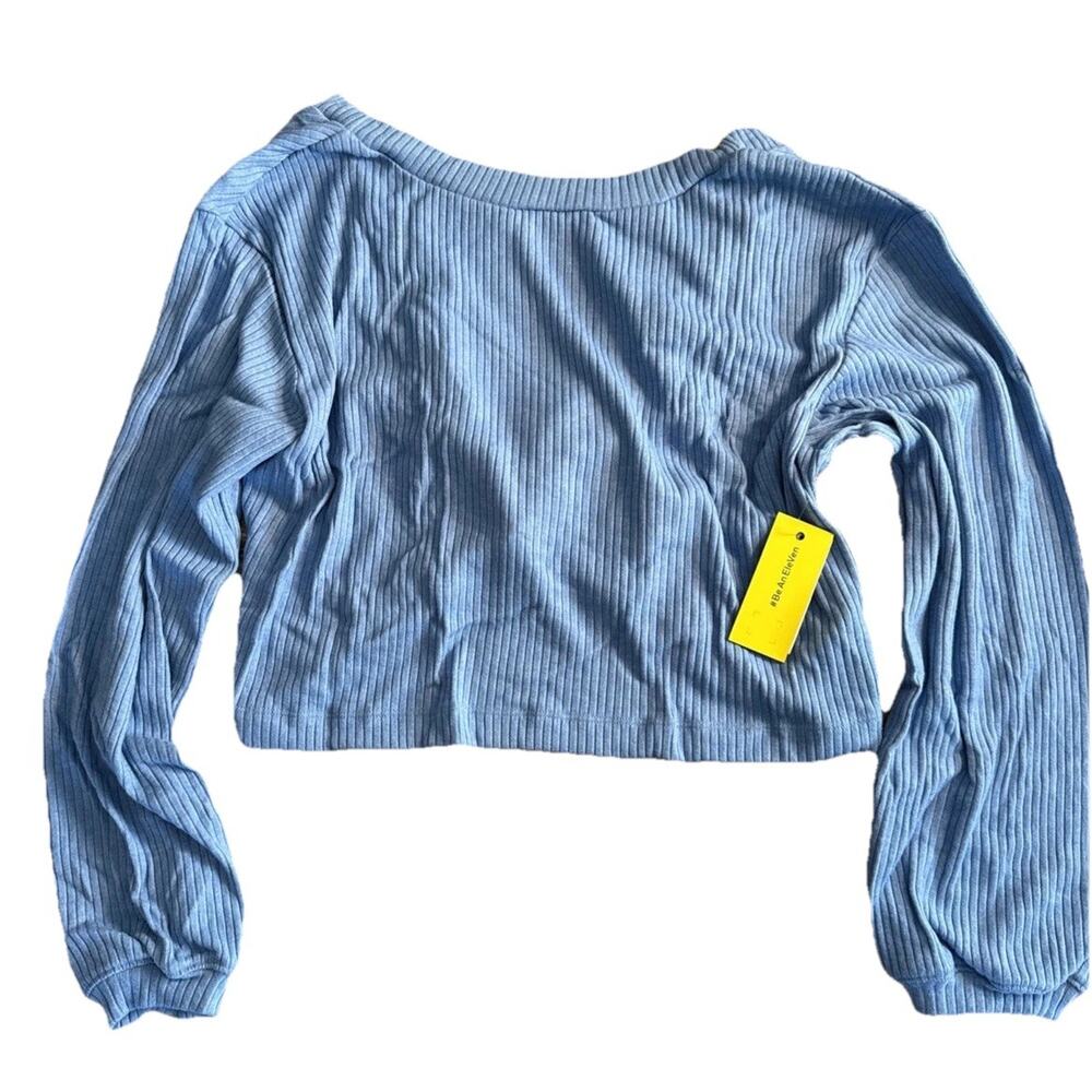 Eleven By Venus Williams Razzle Dazzle Longsleeve Pullover M Blue Ribbed